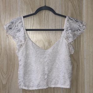 White lace crop top